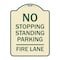 Signmission No Stopping Standing Parking Fire Lane Heavy-Gauge Aluminum Sign, 24" x 18", TG-1824-23571 A-DES-TG-1824-23571 - alternate 1